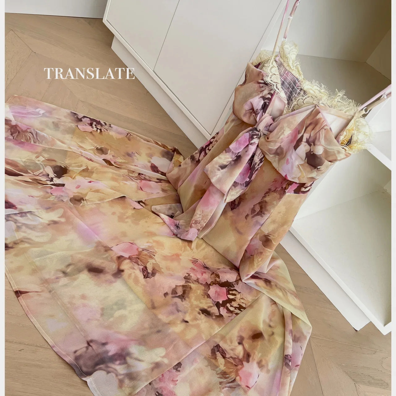 Summer Vintage Fashion Yellow Print Bow Party Long Dress For Women Elegant Slim Vacation Backless Dresses 2025 New Robe Bohemian