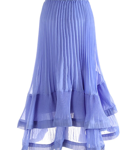 High Elastic Waist Red Pleated Irregular Ruffles Elegant Half-body Skirt Women Fashion Tide New Spring Autumn 2025 1DJ0171