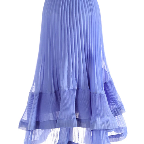 Load image into Gallery viewer, High Elastic Waist Red Pleated Irregular Ruffles Elegant Half-body Skirt Women Fashion Tide New Spring Autumn 2025 1DJ0171
