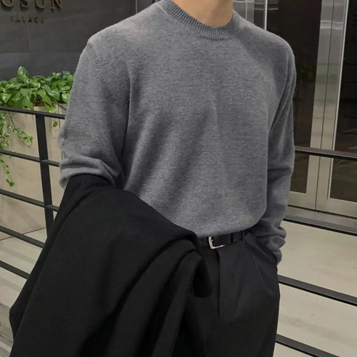 Load image into Gallery viewer, Men&#39;s Swearter New Korean Style Handsome Simple Solid Color Trendy Pullover Long Sleeve Stylish Male Casual Clothing 9W1818
