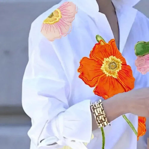 Load image into Gallery viewer, Spring Summer Floral Printed Lapel Blouses For Women Flared Sleeves Buttoned Urban Casual Shirts Tops
