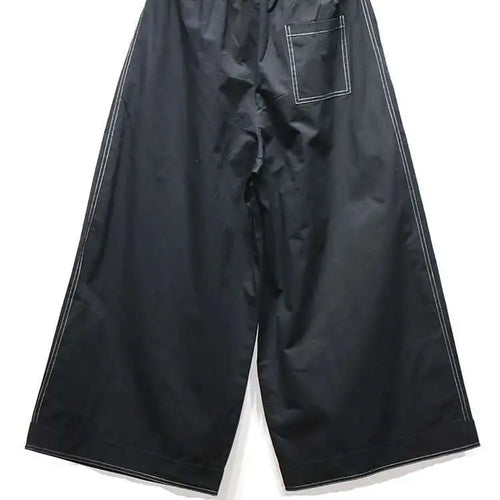 Load image into Gallery viewer, High Elastic Waist Black Topstitched Pocket Wide Leg Pants New Trousers Women Fashion Tide Spring Autumn 2025 1DJ0612
