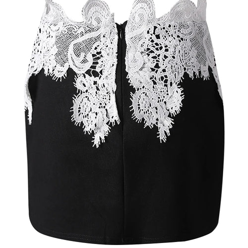 Load image into Gallery viewer, High Waist Black Lace Irregular Color-block Mini Half-body Skirt Women Fashion Tide New Spring Summer 2025 CPG3155
