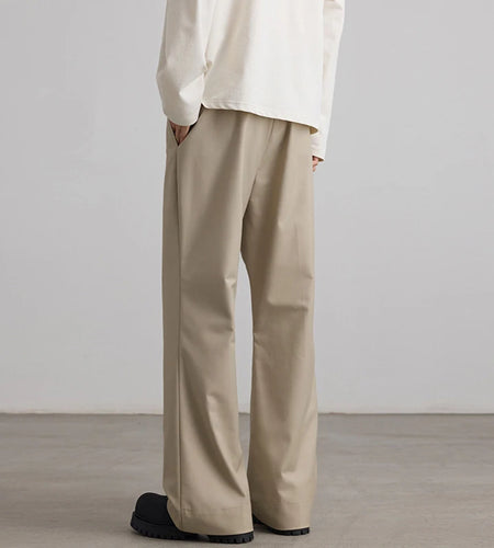 Men's Summer Suit Pants New Korean Style Splicing Micro Flared Trousers Straight Leg Solid Color Trendy Male Bottoms 9W1902