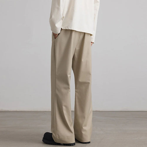 Load image into Gallery viewer, Men's Summer Suit Pants New Korean Style Splicing Micro Flared Trousers Straight Leg Solid Color Trendy Male Bottoms 9W1902
