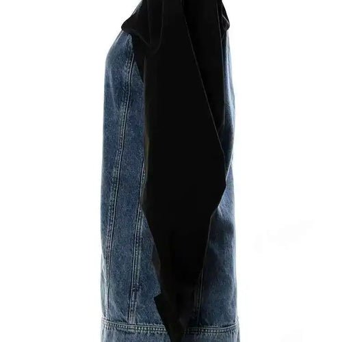 Load image into Gallery viewer, Women Blue Denim Button Many Ways Wear Dress New Round Neck Long Sleeve Loose Fit Fashion Tide Spring Autumn 2025 17A8518
