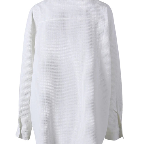 Load image into Gallery viewer, Women White Sequins Flower Big Size Elegant Blouse New Lapel Long Sleeve Shirt Fashion Tide Spring Autumn 2025 CPG2805
