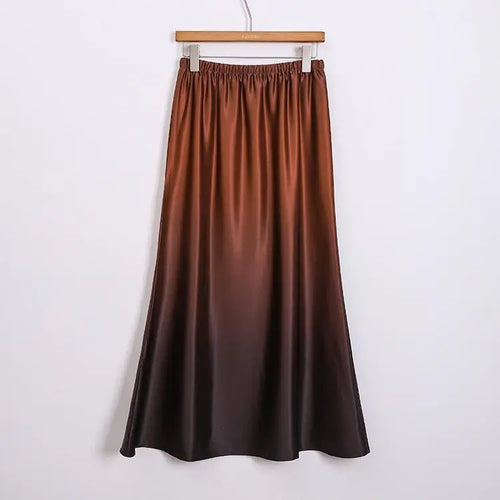 Load image into Gallery viewer, Spring Summer Gradient High Waisted Pleated Skirt Women Clothes French Vintage Elegant Vacation Party Long Skirt Streetwear Chic

