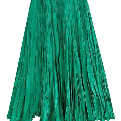 Load image into Gallery viewer, Women Black Pleated Thin Big Size Half-body Skirt High Elastic Waist Loose Fashion Tide New Spring Summer 2025 1DF9003
