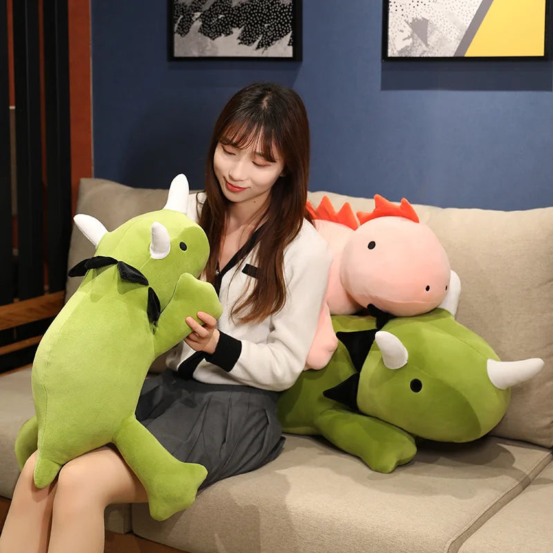 25CM Dinosaur Weighted Plush Toys Soft Stuffed Animals Plushies Kawaii Dino Sleep Pillow Baby Anime Doll Birthday Gift for Kids