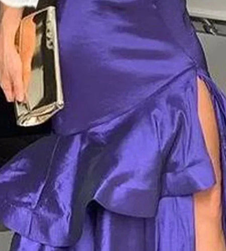 Fashion Evening Maxi Skirt for Women Layered Purple Party Birthday Wedding Guest Vacation Elegant Skirt