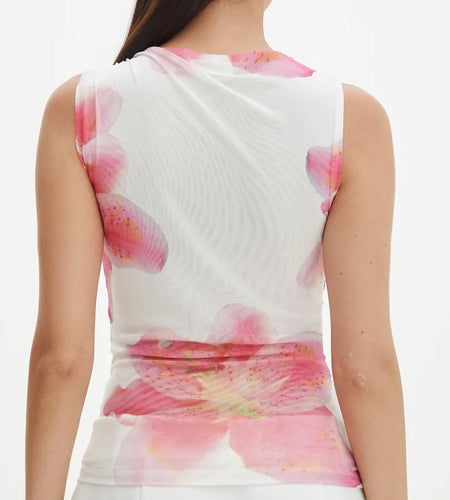 y2k Tops for Women Fairycore Clothing Summer Floral/Tie Dye Print Sleeveless Mesh T Shirt 2000s Vest Fashion Streetwear