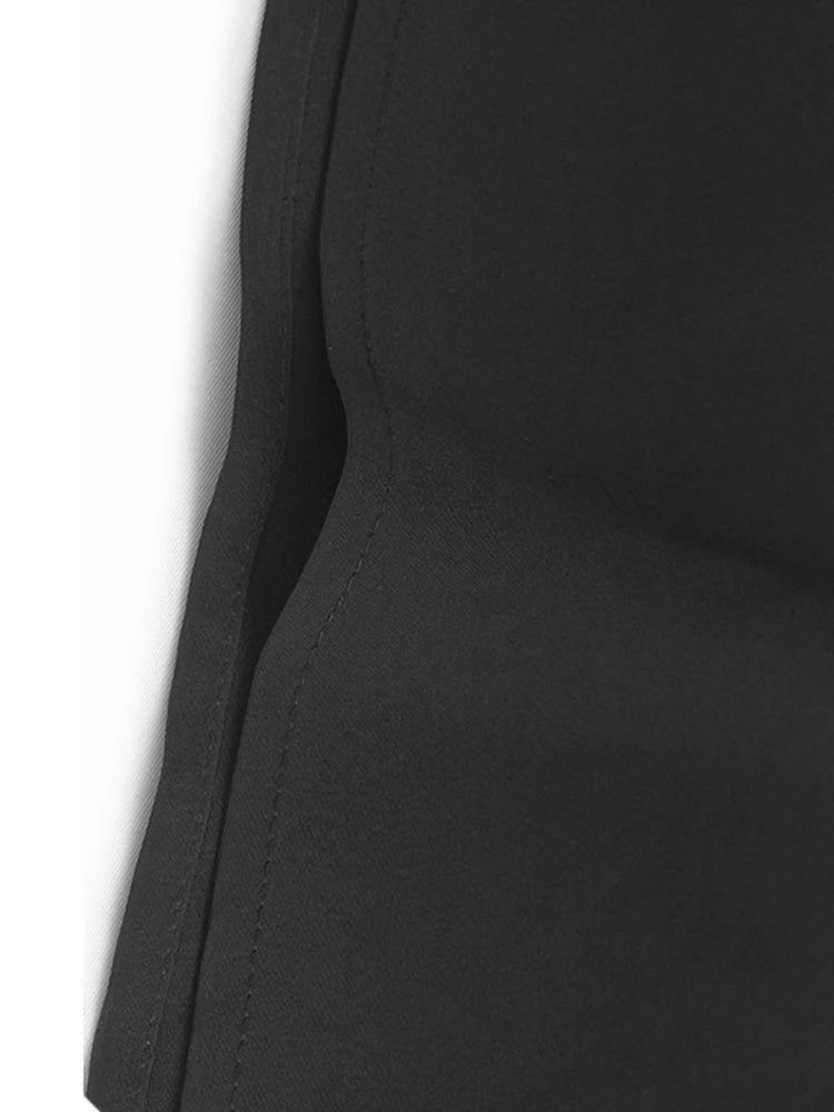 Women Black Mesh Perspective Midi Elegant Shirt Dress New Lapel Short Sleeve Fashion Tide Spring Summer 2025 1DJ0866