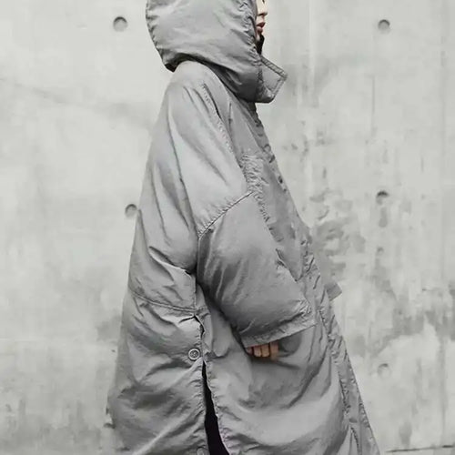 Load image into Gallery viewer, Hooded Cotton-padded Gray Big Size Long Warm Coat Long Sleeve Loose Fit Women Parkas Fashion Autumn Winter 2025 JE02002
