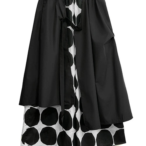 Load image into Gallery viewer, Big Size Black Dot Vest Wide Leg Pants Two Piece Suit New V-Neck Sleeveless Women Fashion Tide Spring Autumn 2025 1DJ1039
