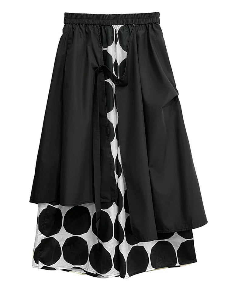 Big Size Black Dot Vest Wide Leg Pants Two Piece Suit New V-Neck Sleeveless Women Fashion Tide Spring Autumn 2025 1DJ1039