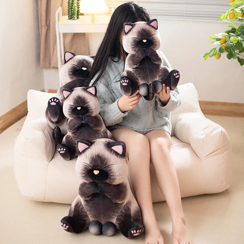 Load image into Gallery viewer, 40/50cm Lifelike Siamese Cats Plush Toy simulation American Shorthair Cute Cat Doll Pet Toys Home Decor Gift For Girls birthday
