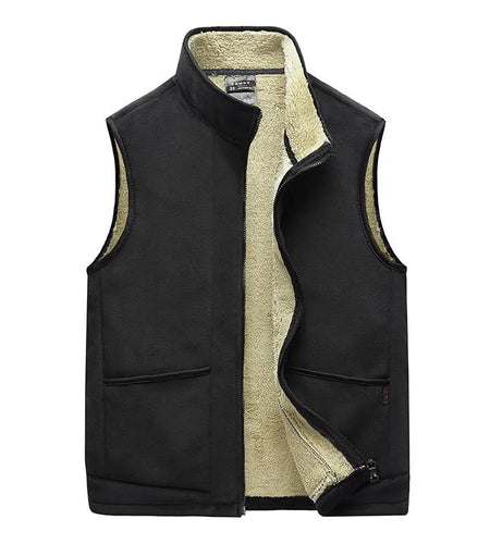 Cashmere Waistcoat Men Vest Jacket Autumn Winter Casual Sleeveless Jacket Men Warm Fleece Mens Vest Jacket Thick Men's Vest Plus