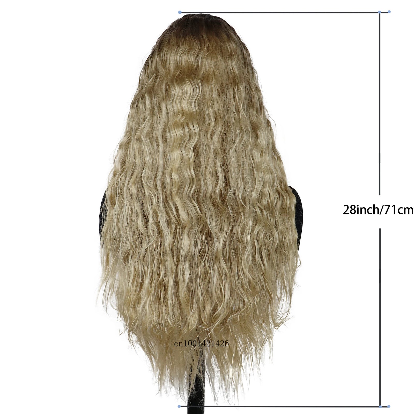 Synthetic Hair Long Curly Wavy Wigs for Black Women Gradient Blonde Color Ombre Wigs Cosplay Carnival Party Hair Replacement Wig