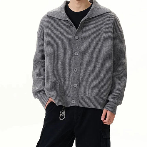 Load image into Gallery viewer, Trendy Male Sweater Spring Lapel Solid Color Design Menwear American Style Knitting Men Clothing Spring Trend 9W1465
