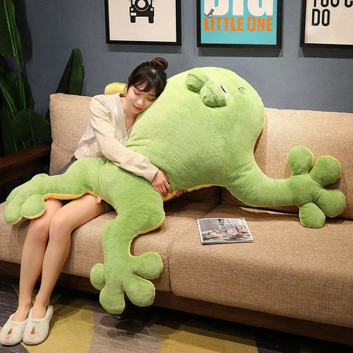 Load image into Gallery viewer, 60/80/100CM Lovely Giant Frog Plush Toys Funny Frog Mat Stuffed Soft Animal Pillow Cushion Creative Home Decoration Gift
