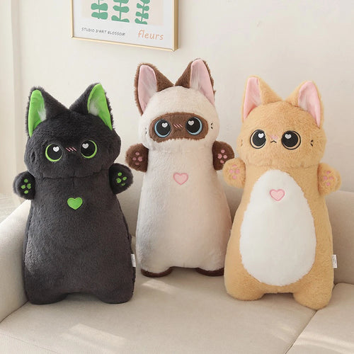 Load image into Gallery viewer, 1pc 55CM Kawaii Siamese Cat Orange Cat Plush Toys Stuffed Soft Long Animal Pillow Blue Cat Piggy Plush Cushion Child Cute Gift
