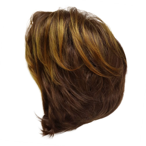 Load image into Gallery viewer, Mix Auburn Wig with Bang Synthetic Short Womens Wig Red Brown Natural Wigs Mother Gifts Casual Hairstyle Costume Layered Haircut
