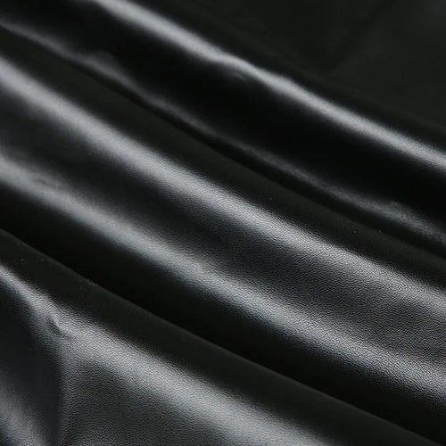 Load image into Gallery viewer, Ruched PU Leather Sexy Tank Tops For Women Fashion Oblique Shoulder Sleeveless Backless Skinny Crop Tops Elegant
