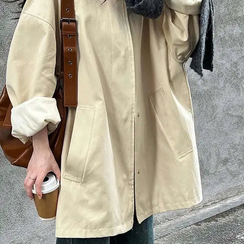Load image into Gallery viewer, Loose Fit Brown Big Size Casual Jacket New Stand Collar Long Sleeve Women Coat Fashion Tide Spring Autumn 2025 1DH1704
