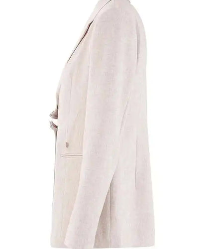 Women Apricot Hollow Out Color-block Elegant Blazer New Lapel Long Sleeve Jacket Fashion Tide Spring Autumn 2025 CPDB238