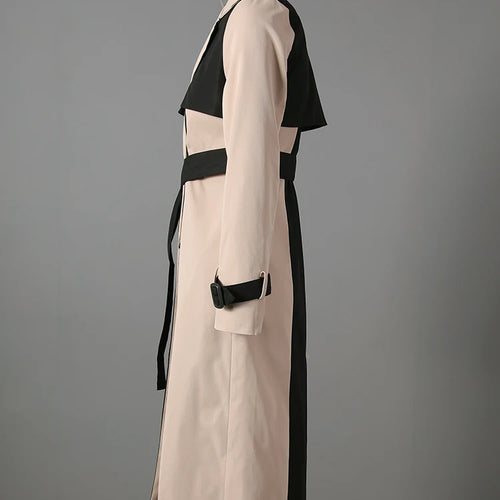 Load image into Gallery viewer, Women Khaki Color-block Elegant Slim Trench New Lapel Long Sleeve Windbreaker Fashion Tide Spring Autumn 2025 2W1922
