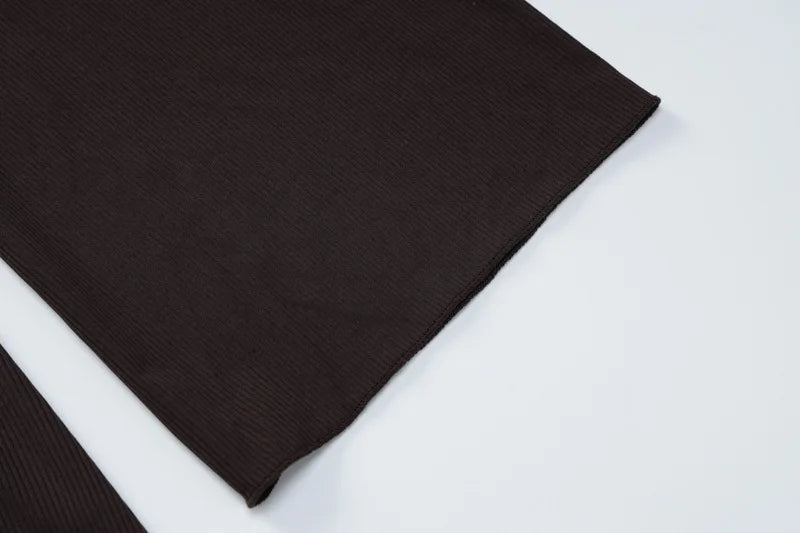 Ribbed Lace-up Long Sleeve Maxi Dress For Women 2023 Autumn Winter New Fashion Solid Bodycon Long Dress Elegant