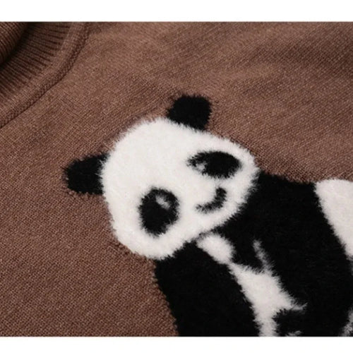 Load image into Gallery viewer, Turtlenek Sweaters For Women Ladies Cartoon Panda Embroidery Cute Knitted Pulover Winter Teenagr Girl Long Sleeve Warm Tops
