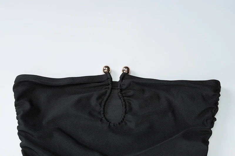 Sexy Sleeveless Off-shoulder Backless Strapless Black Maxi Dress For Women Elegant Evening Long Dress Female Outfits