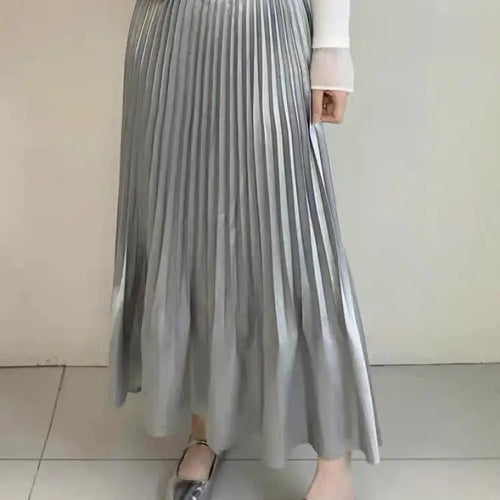 Load image into Gallery viewer, Spring Summer French Fashion Black Elegant Sexy Club Pleated Long Skirts Women Grey High Waist Vacation Slim Wrap Hip Skirt 2025
