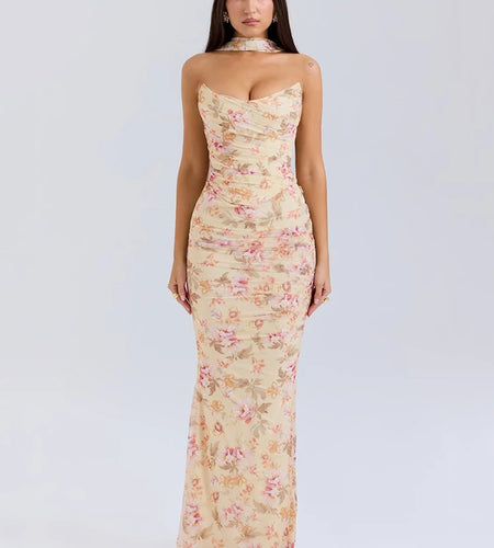 Sexy Two Pieces Sets For Women Strapless Off-shoulder Sleeveless Tops And Elegant High Waist Long Skirt Two Pieces Sets