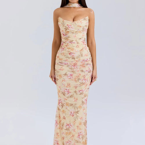 Load image into Gallery viewer, Sexy Two Pieces Sets For Women Strapless Off-shoulder Sleeveless Tops And Elegant High Waist Long Skirt Two Pieces Sets
