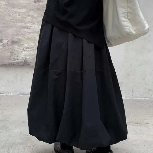 Load image into Gallery viewer, High Elastic Waist Black Cotton-padded Casual A-line Half-body Skirt Women Fashion Tide New Autumn Winter 2025 1DH8381
