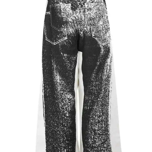 Load image into Gallery viewer, Black Color-block Long Denim Wide Leg Jeans High Waist New Loose Women Trousers Fashion Tide Spring Autumn 2025 1DF389901
