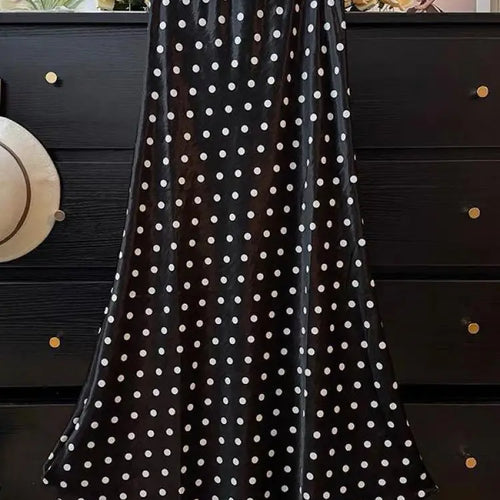 Load image into Gallery viewer, Spring Summer French Polka Dot Elegant Sexy Club A-line Long Skirt Women High Waist Vacation Slim Wrap Hip Fishtail Skirt 2025
