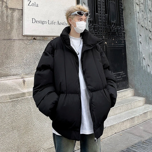 Load image into Gallery viewer, Simple Men&#39;s Cotton Coats Stand Collar Solid Color Casual Thickened Zipper Casual American Male Padded Jackets Chic 9C9276

