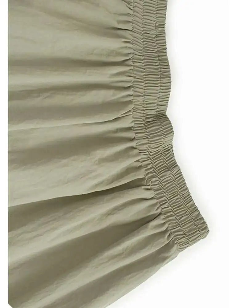 High Elastic Waist Black Rhinestones Zipper Wide Leg Pants New Trousers Women Fashion Tide Spring Autumn 2025 1DJ0190