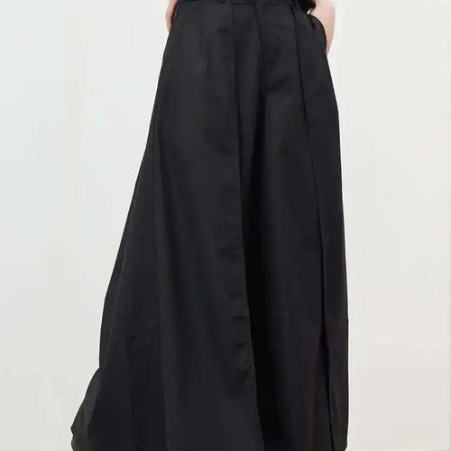 Load image into Gallery viewer, Women Black Pleated Long Elegant Wide Leg Pants High Waist New Loose Fit Trousers Fashion Tide Spring Autumn 2025 1DF9092
