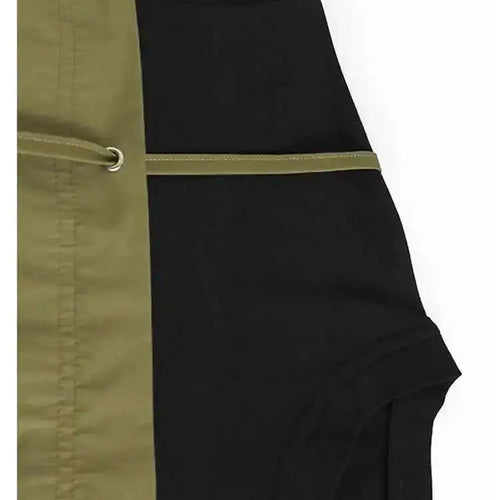 Load image into Gallery viewer, Women Khaki Color-block Pleated Big Size Midi Dress New Round Neck Short Sleeve Fashion Tide Spring Summer 2025 1DH5680
