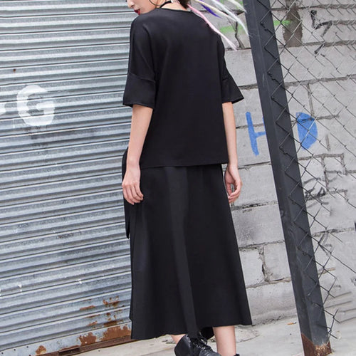 Load image into Gallery viewer, Women White Irregular Bandage Big Size T-shirt New Round Neck Short Sleeve Fashion Tide Spring Summer 2025  1DJ1767
