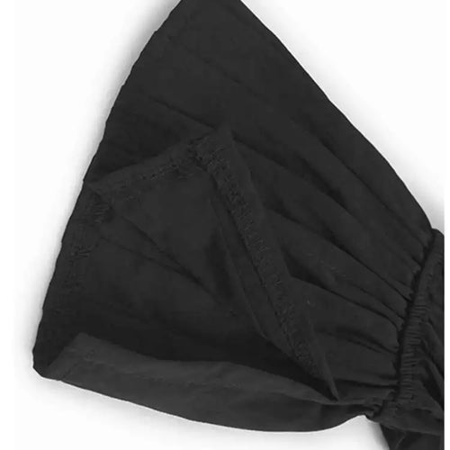 Load image into Gallery viewer, Women Black Color-block Irreuglar Pleat Big Size Shirt Dress New Lapel Long Sleeve Fashion Tide Spring Autumn 2025 1DH9804
