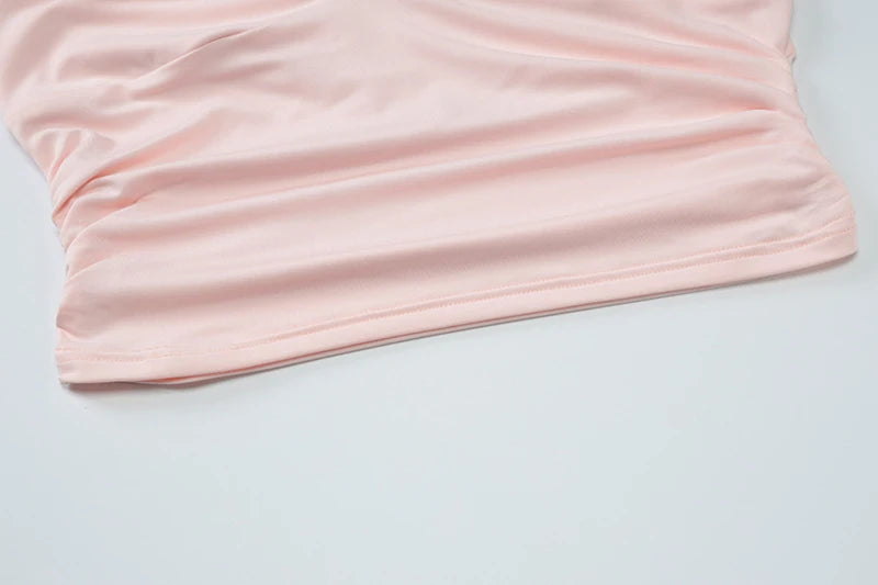 Sexy Solid Skirt Two Pieces Sets For Women Deep V-neck Neck-mounted Vest Tops And Short Skirt Sexy Two Pieces Sets