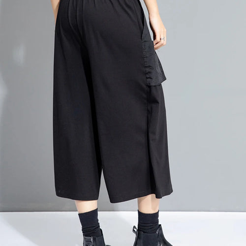 Load image into Gallery viewer, High Elastic Waist Black Spliced False Two Calf-Length Pants New Trousers Women Fashion Tide Spring Autumn 2025 1DJ0909
