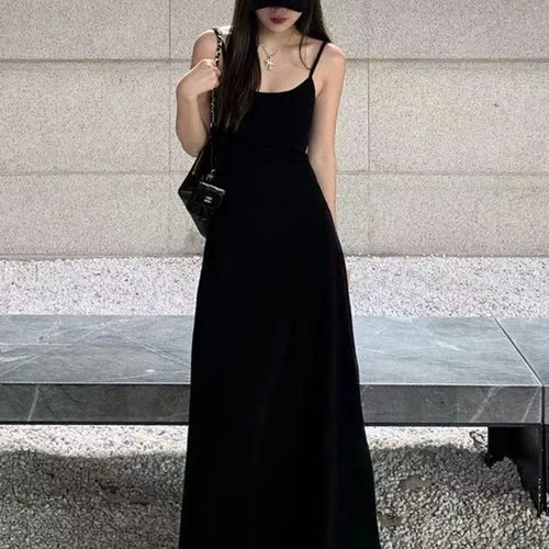 Load image into Gallery viewer, Sexy Wrap Slip Night Party Dresses Women Y2k Korean Wrap Backless Off Shoulder Spaghetti Strap Long Dress Fashion
