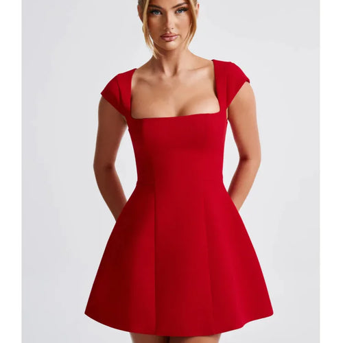 Load image into Gallery viewer, Elegant Sleeveless Square Collar Zipper Tight Skirt Sexy Bodycon Party Evening Dress Summer New 2024 Female Slim Vestido
